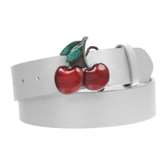 NWT Two cherries belt buckle pinup rockabilly Punk emo - Picture 1 of 8